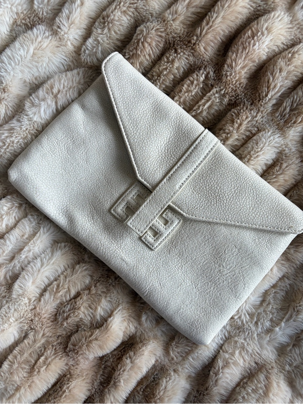 White Leather Clutch
